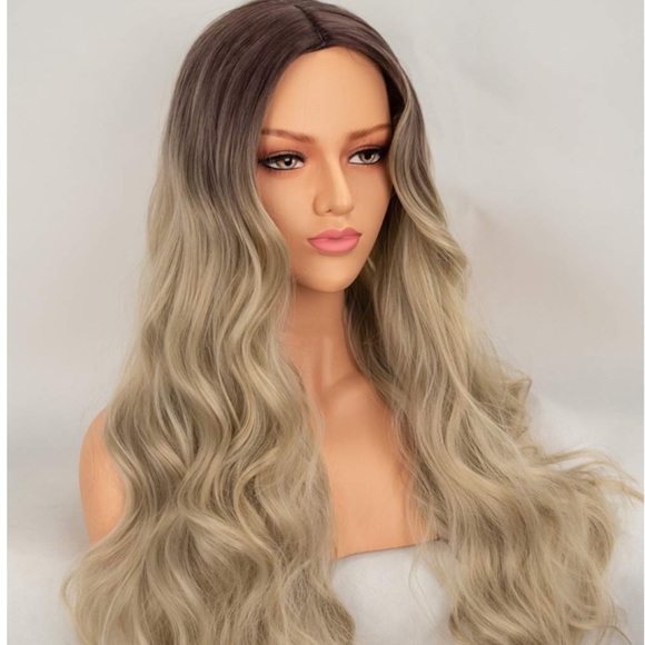 Marie 22” ASH BROWN OMBRÉ BODYWAVE MIDDLE PART Wig - Picture 2 of 7